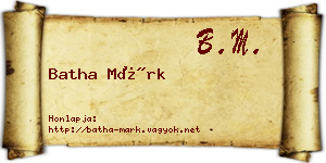 Batha Márk névjegykártya