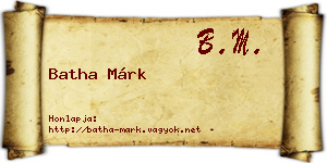 Batha Márk névjegykártya